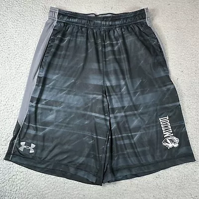 Under Armour Mizzou Mens Athletic Shorts Size M Black Gray Loose Missouri Tigers • $17.90