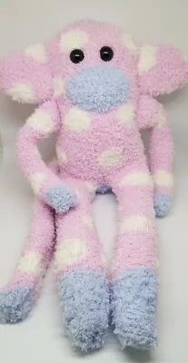 £6.99 • Buy Sock Monkey Pinky Easter Gift Hand Made Soft Toy Pink And White Spots New