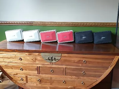 £450 • Buy 6 Bose Model 101 Music Monitor Speakers Vintage - 2x White 2x Red 2x Black 