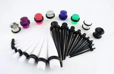 23pc Ear Taper Kit + Plug Set 16G-00G Gauges Expander Stretchers 1.3mm-10mm💗 • £4.59