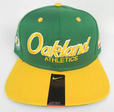 Oakland A's Baseball Mlb Script Vtg Snapback Nike Retro 2-tone Cap Hat Nwt! • $34.95