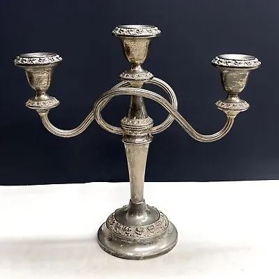 Vintage Ianthe Silver Plated Candelabra Trio Candlestick Holder • £34.99