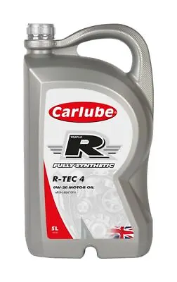 £44.99 • Buy Carlube Engine Oil 5L Triple R 0W20 API SP Fully Synthetic 5 Litres R-TEC 4