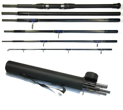 Bison 6 Section Travel Beach Casting  Surf Or Bass Fishing  Rod In Cordura Tube • $62.16