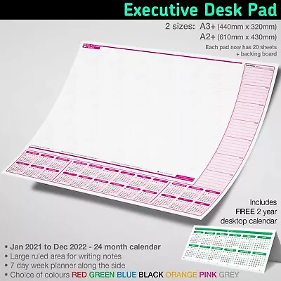 £8.99 • Buy A3+ Desk Pad Calendar Executive Jotter Week Planner ToDo Paper Notes ✔Pink Theme