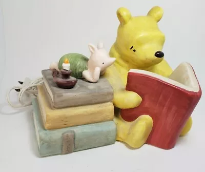 Disney Classic Pooh Small Lamp Pooh Piglet Reading Books Electric Plug-in • $45