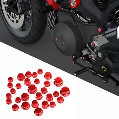 Fit For Most Mofa Socket Screw Covers Hexagon Left Motorcycle Red Accessories • £4.54