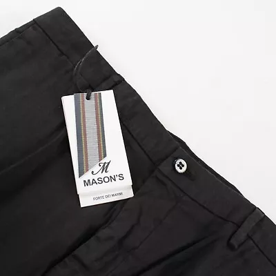 Mason's NWT Chinos / Casual Pants Size 54 38 US Solid Black Cotton Blend • $137.99