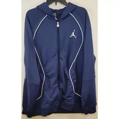 Michael Jordan Zip Up Hooded Sweatshirt Navy Blue Hoodie Size XX-Large • $40.50