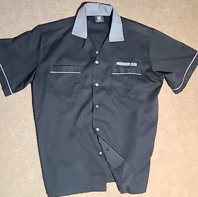 Hilton Bowling Shirt Men's Large Black Gray Bowling Short Sleeve Button Up Shirt • $16.97