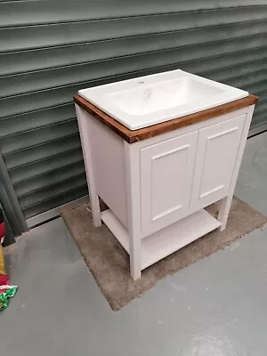 Vanity Bathroom Cabinet Wash Stand 700mm Calamine With Hard Wood Frame And Basin • £650