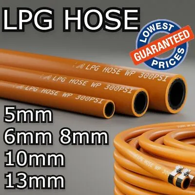 Orange LPG Gas Hose Pipe ISO3821 Liquid Propane Butane Gas Camping Caravan BBQ * • £229.12