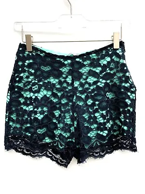 Zara New Green Lace Shorts Size Medium Ref 0839 032 Rrp £39.99 • $12.32