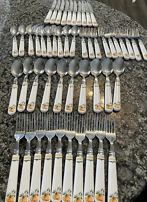 Vintage Gibson Housewares Antique Pear Silverware Flatware 50 Pieces • $71.99