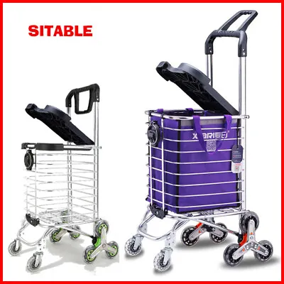 Portable Foldable Shopping Cart Trolley Basket Luggage Grocery HCA2103 • $57.49