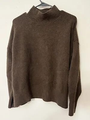 H&M Womens Pullover Sweater Brown  Long Sleeve Crew Neck Large Acrylic Blend • $9.02