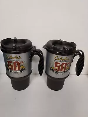 2 Cabella's 50th Anniversary Travel Mugs Coffee Water Heavy Plastic • $14.95