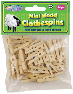 Mini Wood Clothespins-Natural 1.1875  40/Pkg CW602 • $5.99