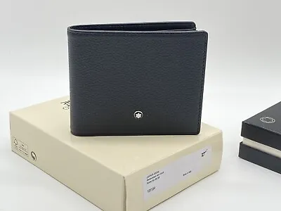 Montblanc Black Leather Soft Grain Wallet 6cc With View Pocket New 100% Genuine • $295