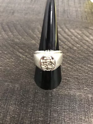 Vintage US Navy Sterling Silver Ring US Anchor 8.25mm • $49