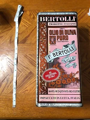 Vintage Bertolli Pure Olive Oil Can Tin 100% Italian169oz Can Kitchen Decor Tin • $20