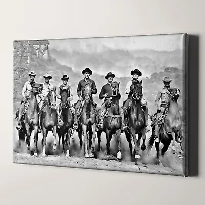 The Magnificent Seven 1960 Movie Steve McQueen Yul Brynner Canvas Wall Art Print • $159