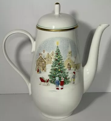 Rare Mikasa Merry Christmas Coffee Tea Pot W/ Lid ~ Never Used Excellent • $79.99