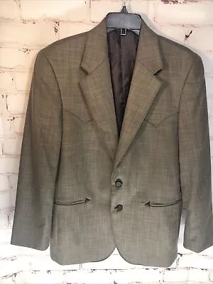 Men’s 40 Regular Circle S Ranch Dallas  Blazer Sportcoat   Grayish Brown Western • $34.99