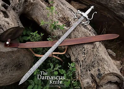 Famous Damascus Steel Long Medieval Battle Ready Replica Legend Of Zorro Sword • $139.99