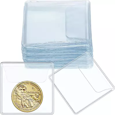 50 Pcs Single Pocket Coin Sleeves Collector Individual Clear Plastic Sleeves Hol • $10.80