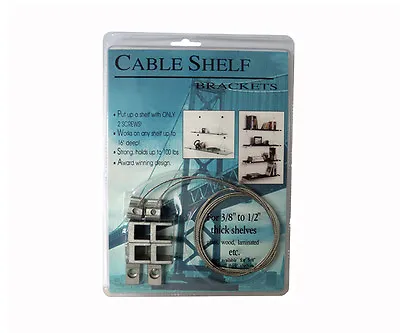 Cable Shelf Bracket For 3/8 -1/2  Thick Shelf Up To 16  Deep With 2 Screws • £23.61
