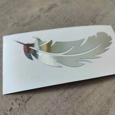 £2 • Buy 2 X CHROME GOLD SILVER Memorial Loss Remembrance FEATHER Vinyl Sticker Decal 