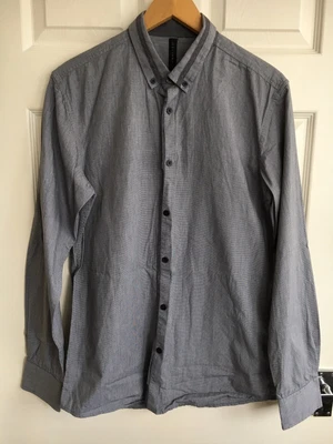 £2.99 • Buy Mens Shirt Collar 15.5”ch 40  Medium Grey Trimmed Top Tunic Jumper Cotton Summer