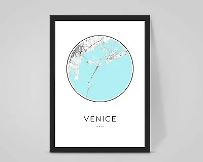 Personalised VENICE ITALY CITY Map ANY CITY/COUNTRY Travel Poster Artwork Gift • £11.11