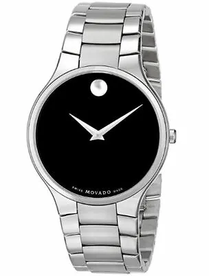 Movado Serio Men's Black Dial Silver Stainless Steel Watch 0607283 • $450