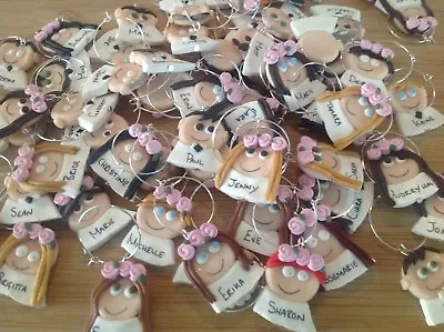 £1.49 • Buy Wine Glass Charms Handmade Personalised Wedding Hen Night Dinner Party Face Cute