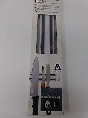 NIB-ACME 12  Magnetic Knife & Utensil/Gadget Holder-White-Mounts On Wall • $19.99