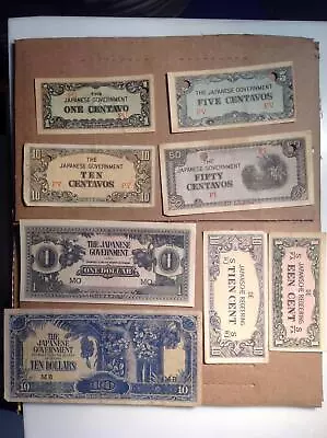 Old Currency 8 Japanese Occupation WW2 1942-44 Philippines Malaysia Indonesia • $3.25