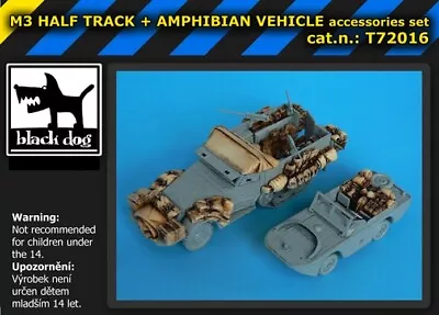 Blackdog Models 1/72 U.S. M3 HALF TRACK & FORD G.P.A. JEEP ACCESSORIES Resin Set • $17.50