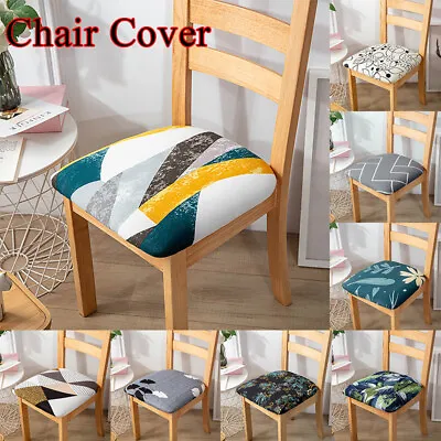 Stretch Dining Chair Seat Covers Removable Seat Cushion Slipcovers Protector AU • $5.93