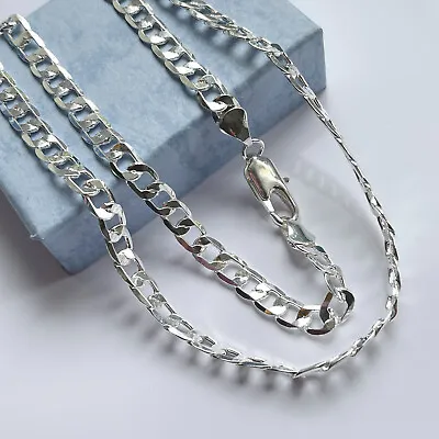 Silver Curb Chain 16 Ins 20 Ins 24 Ins 28 Ins X 6mm Width Necklace Mens Boys • £12.99