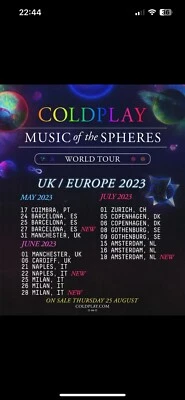 £500 • Buy Coldplay - 2 X VIP  Tickets - Etihad Stadium Manchester Thursday 1st June