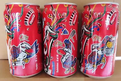 SYDNEY 2000 Olympic Games Limited Edition Coca Cola Cans: MASCOT OLLY X 3 Sports • $15.95