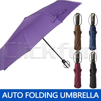 $12.99 • Buy 10Ribs Automatic Umbrella Compact Folding Auto Open Close  Anti Rain Windproof