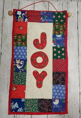 Quilted Wall Hanging Handmade 12X23 Christmas Joy Made 2009 • $14.99