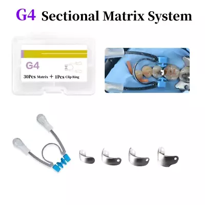 Dental Sectional Contoured Metal Matrices Matrix Bands Refill + Clip Ring Clamp • $16.99