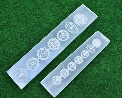 £13.99 • Buy Selenite Crystal Charging Cleansing Plate Bar 15-20cm Engraved Chakra UKBUY 