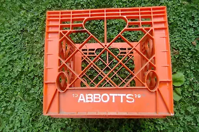 Abbotts Dairies Vintage Hard Plastic Crate Pennsylvania Bright Orange/white • $14.95