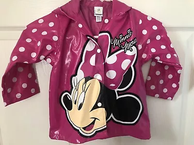 Disney Minnie Mouse Pink Ears Hooded  Rain Coat Size 2T • $15.55