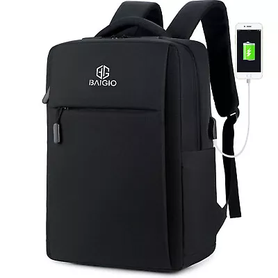 Men Women Laptop Backpack Waterproof Slim Business Rucksack Travel Shoulder Bag • £8.99